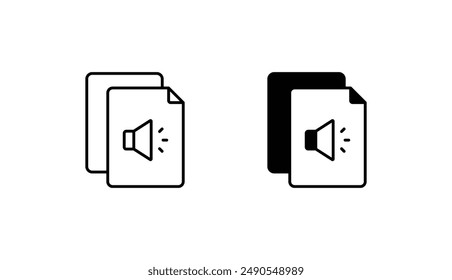 Audio File icon design with white background stock illustration