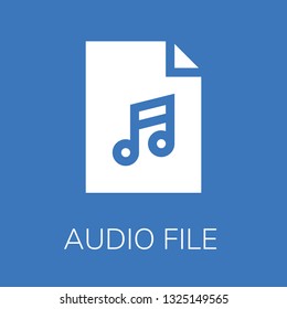  Audio file icon. Editable  Audio file icon for web or mobile.