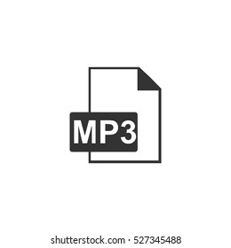 Audio file icon flat. Illustration isolated vector sign symbol