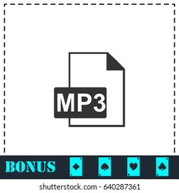 Audio file icon flat. Simple vector symbol and bonus icon