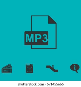 Audio file icon flat. Simple vector symbol and bonus icon