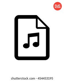 Audio file Icon Flat Style Isolated Vector Illustration