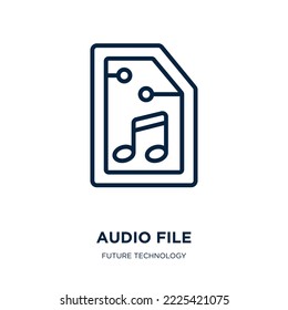 audio file icon from future technology collection. Thin linear audio file, sound, music outline icon isolated on white background. Line vector audio file sign, symbol for web and mobile