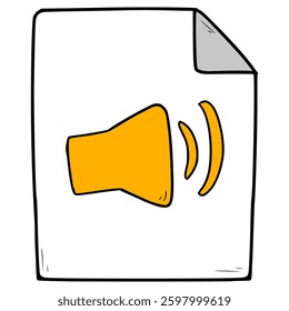 audio file icon illustration hand drawn isolated vector