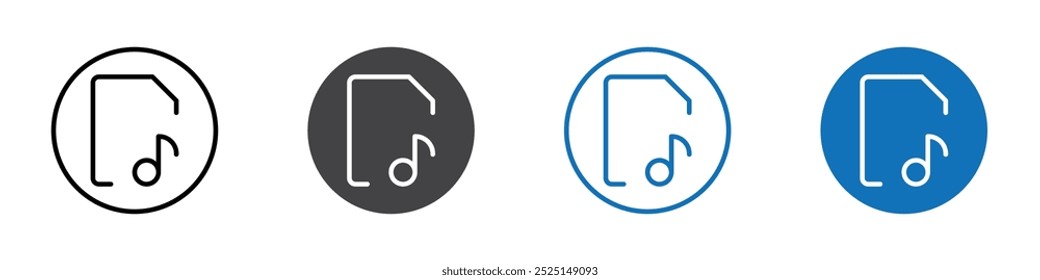 Audio file icon Isolated on white background vector set