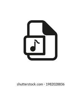 Audio file icon in line design style. Music, mp3 file for web and mobile UI design.