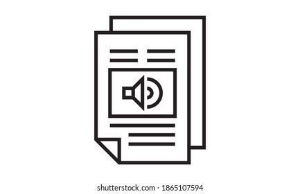 Audio file icon. Miscellaneous collection for mobile concept and web apps icon Element. Outline, thin line audio file icon for website design and mobile, app development