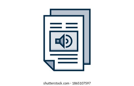 Icono de archivo de audio. Colección diversa para el concepto móvil y el icono de aplicaciones web Elemento. Esquema, icono de archivo de audio de línea delgada para el diseño de sitios web y el desarrollo de aplicaciones para móviles