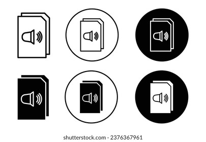 Audio file icon. Mp3 audio file format symbol set. listen audio multimedia tune vector sign. Mp3 audio tone line logo