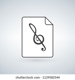 Audio file icon on white background. Vector illustration.