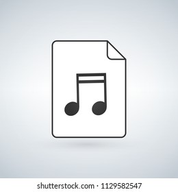 Audio file icon on white background. Vector illustration.