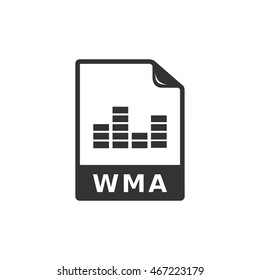 Audio file icon in single grey color. Computer data music streaming online download