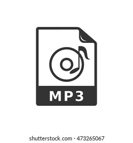 Audio file icon in single grey color. Computer data music streaming online download