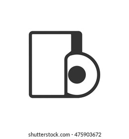 Audio file icon in single grey color. Computer data music streaming folder storage