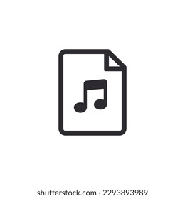 Audio file. Audio icon. Sound file. Music icon. Music file. Musical note. Audio sign. Voice icon. Audio system. Document icon. Office document. Download music file. Song sign. Noise. Tune sign. Record