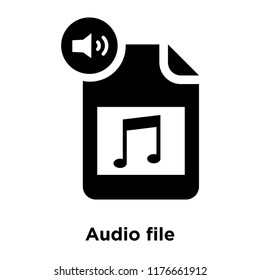 Audio file icon vector isolated on white background, logo concept of Audio file sign on transparent background, filled black symbol