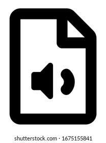 audio file icon vector silhouette isolated on white background