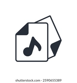Audio File icon. vector.Editable stroke.linear style sign for use web design,logo.Symbol illustration.