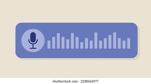 Audio file interface. Voice message concept, graphic element for social networks and instant messengers. Metaphor of communication and interaction on Internet. Cartoon flat vector illustration