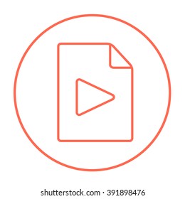 Icono de línea de archivo de audio.