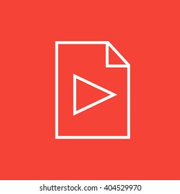 Icono de línea de archivo de audio.