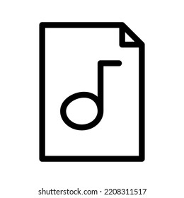 Audio File Line Icon Illustration Vector Graphic