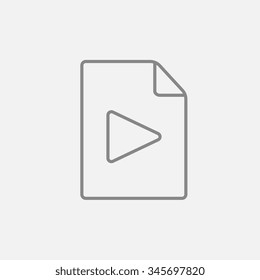 Audio file line icon for web, mobile and infographics. Vector dark grey icon isolated on light grey background.