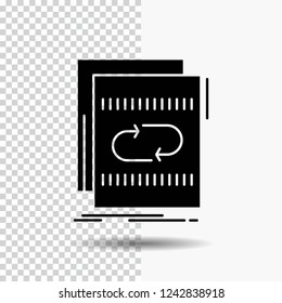 Audio, file, loop, mix, sound Glyph Icon on Transparent Background. Black Icon