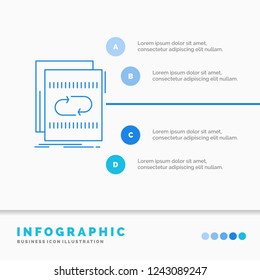 Audio, file, loop, mix, sound Infographics Template for Website and Presentation. Line Blue icon infographic style vector illustration