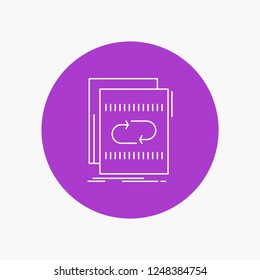 Audio, file, loop, mix, sound White Line Icon in Circle background. vector icon illustration