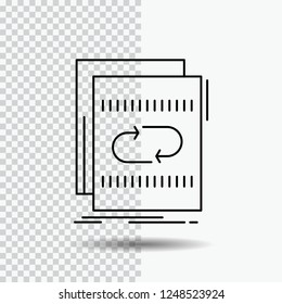 Audio, file, loop, mix, sound Line Icon on Transparent Background. Black Icon Vector Illustration