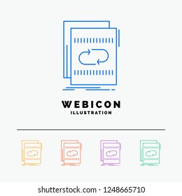 Audio, file, loop, mix, sound 5 Color Line Web Icon Template isolated on white. Vector illustration