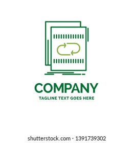 Audio, file, loop, mix, sound Flat Business Logo template. Creative Green Brand Name Design.