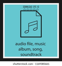 audio file, music album, song  vector icon
