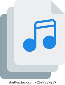 Audio file vector design in modern style, sound storage and podcast data concept, digital content illustration. Flat Icon