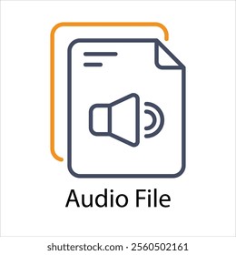 Audio File Vector icon stock illustration