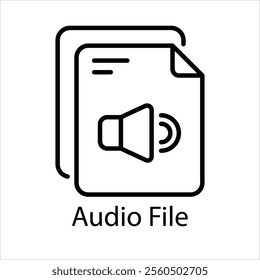 Audio File Vector icon stock illustration