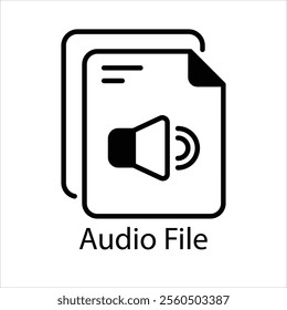 Audio File Vector icon stock illustration