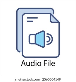 Audio File Vector icon stock illustration