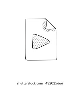 Audio file vector sketch icon isolated on background. Hand drawn Audio file icon. Audio file sketch icon for infographic, website or app.