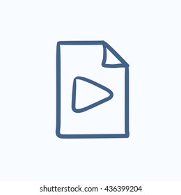 Icono de esbozo vectorial de archivo de audio aislado en el fondo. Icono de archivo de audio dibujado a mano. Icono de esbozo de archivo de audio para infografía, sitio web o aplicación.