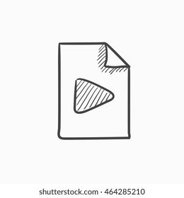 Audio file vector sketch icon isolated on background. Hand drawn Audio file icon. Audio file sketch icon for infographic, website or app.