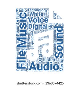 audio file word cloud. tag cloud about audio file