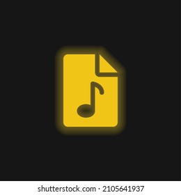 Audio File yellow glowing neon icon