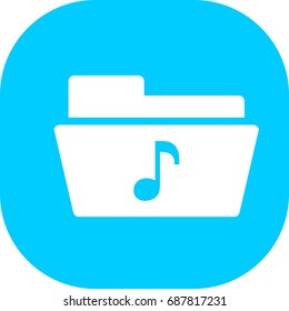 Audio folder icon ,sign design (fill)