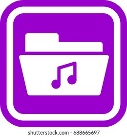 Audio folder icon ,sign design (fill)