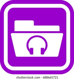 Audio folder icon ,sign design (fill)