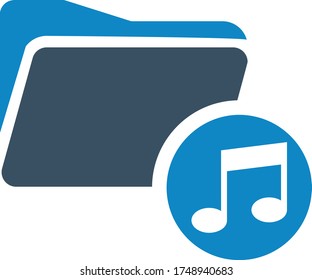 Audio folder icon (vector illustration)