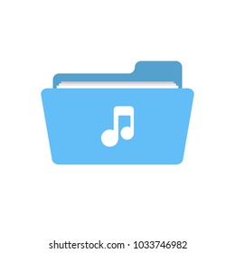 Audio folder media music note player sound icon. Vector icon