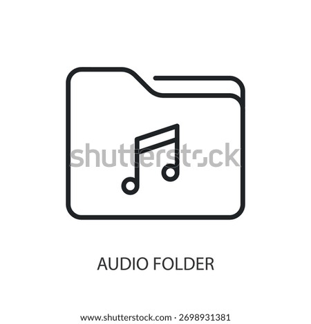 Audio folder thin line icons. Original vector illustration.